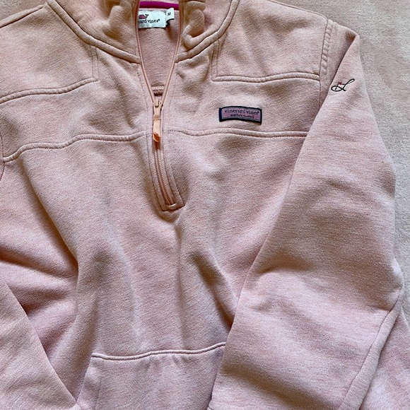 Vineyard Vines Pull Over Half Zip Light Pink Size M - Picture 7 of 12
